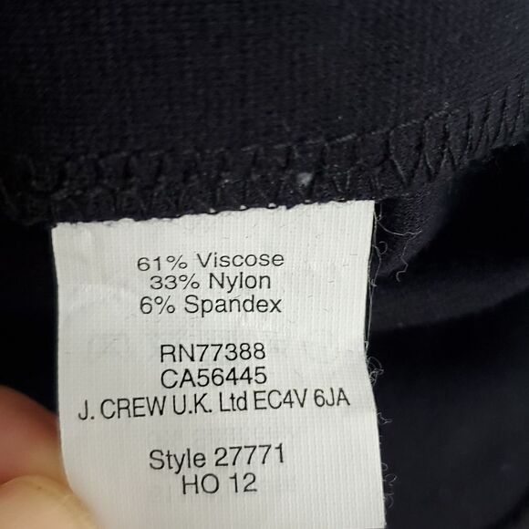 J. Crew Black Velvet Dot Ponte Sweater 3/4 Sleeve Women's Top S - Picture 8 of 8